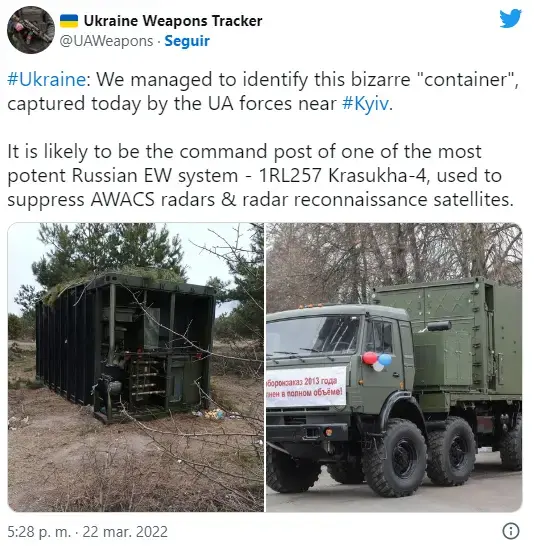 Sistema de guerra electrónica ruso Krasukha-4